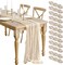 WJWHQ 12 Pcs Beige Cheesecloth Table Runner 13ft Boho Gauze Cheesecloth Table Runner 160 inch Long for Christmas Wedding Bridal Baby Shower Birthday Table Decorations