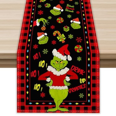 FARMNALL Christmas Table Runner 13x90 Inch Christmas Xmas Winter Holiday Decorations and Supplies for Home Kitchen Dining Room Table Decor