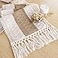 FEXIA Boho Table Runner for Summer Home Coffee Decor with Tassels 60 Inches Long Farmhouse Rustic Table Cloth Cream Brown Macrame for Kitchen Dining Bedroom Decor Bridal Shower 12x60 Inches