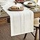 Artoid Mode Beige Rustic Cotton Linen Table Runner Seasonal Embroidered Hollow Kitchen Dining Table Decoration for Home Party Decor 13x72 Inch