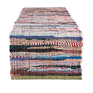 DII Handmade Chindi Tabletop Reversible and Machine Washable Table Runner 14x72 Multicolor