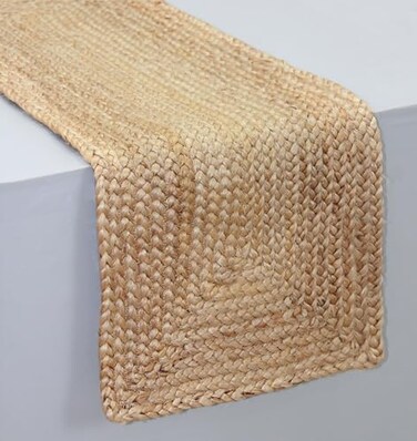 COTTON CRAFT Jute Braided Table Runner Rustic Farmhouse Table Runner Kitchen Harvest Fall Thanksgiving Holiday Christmas Party Dining Tabletop Runner 13 x 36 inches Natural