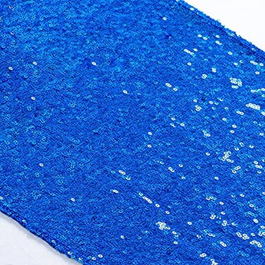 ShiDianYi Sequin Table Runner 12x72Inch Blue Sparkle Table CoverOverlay for Party Decoration Royal Blue