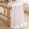 QueenDream 10Ft 1 Piece White Chiffon Table Runner 27x120 Inches Sheer Chiffon Fabric Bridal Party Romantic Wedding Reception Christmas Decorations