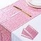 ShinyBeauty Fuchsia Pink Table Runners Pack of 2 Pink Gold Sequin Table Runners 12inx108in Rose Pink Sequin Table Runner 108 Xmas Table Runner for Coffee Table Wedding Table Linen Party Decorations
