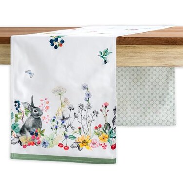 Maison d' Maison d Hermine Table Runner 100 Cotton Double Layer Table Runners 72 inches Long Decorative for Home Kitchen Dining Party Farmhouse Hotel Restaurants Spring Summer Printemps