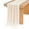 Ling's moment Lings Moment 14Ft Ivory Sheer Extra Long Chiffon Like Table Runner with Silver Sparkle for Rustic Boho Beige Table Runner Wedding Party Bridal Shower Decorations