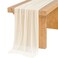 Ling's moment Lings Moment 14Ft Ivory Sheer Extra Long Chiffon Like Table Runner with Silver Sparkle for Rustic Boho Beige Table Runner Wedding Party Bridal Shower Decorations