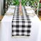 Partisout Buffalo Check Table Runner Checked Table Runner with Tassel Bluffalo Plaid Table Runners Washable Cotton Linen Table Cover Gingham Table Runners