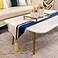 Avigers Sapphire White Table Runner with Tassels 12 x 59 Inch Modern Luxury Geometric Table Runner for Coffee Table Dining Table Console Dresser Decorative Fabric Table Scarf for Home Decor