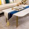 Avigers Sapphire White Table Runner with Tassels 12 x 59 Inch Modern Luxury Geometric Table Runner for Coffee Table Dining Table Console Dresser Decorative Fabric Table Scarf for Home Decor