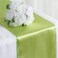 BEEKAY 10 Pc 12 x 108 inch Long Charmeuse Satin Table Runners Bright Shiny Satin Silk and Smooth Fabric Runners for Table Decorations Great for Birthday PartiesBaby Shower Banquet Wedding Apple Green