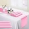 Hahuho 5Pack Satin Table Runner Pink 12 x 108 inches Long Table Runners for Wedding Birthday Parties Banquets Decorations5 Pack 12x108 Inch Pink