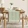 ZeeMart Farmhouse Braided Striped Table Runner Rustic Sage Green Table Runners 108 Inches Long Boho Home Decor Desert Sage 15x108 Inches