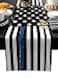 Ldtrchee Thin Blue Line Black Table Runner Cotton Linen 36 Inches Long American Police USA Flag Dress Scarves Rustic Table Runner for DiningCoffeeHoliday Table Gift for Law Enforcement