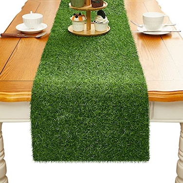 Timtin Artificial Grass Table Runner Rug Faux Grass Table Runner for Golf Wedding Baby Shower Birthday Garden Home Decor No Shedding Turf for Indoor Outdoor Spring Decor14 x 48 Inch