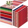 Tegeme 12 Pcs Mexican Table Runners 14 x 84 Inch Mexican Serape Table Runner Blanket Fringe Cotton Rainbow Fiesta Party Decoration for Cinco De Mayo Wedding Sarapes Mexicanos Boho Fresh Style