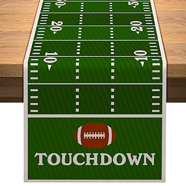 Vohado American Football Court Table Runner Touch Down Boy Sport Football Birthday Party Decorations Kitchen Dining Home Table Decor 13 x 72