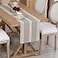 NEWISHER Farmhouse Braided Striped Table Runner Rustic Embroidery Coffee Table Runners for Decorations Weddings Holiday Brown 13x72inch
