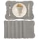 Loom and Mill Quilted Table Placemats Set of 6 Natural Fabric Farmhouse Style Dining Table Mats Double Layer Washable for Kitchen Dinner Party Holiday All Season Everyday Use12x18 Light Gray
