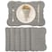 Loom and Mill Quilted Table Placemats Set of 6 Natural Fabric Farmhouse Style Dining Table Mats Double Layer Washable for Kitchen Dinner Party Holiday All Season Everyday Use12x18 Light Gray