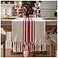 Caflife Christmas Table Runner 13 x 72 Inch for Dining Table Boho Christmas Decorations Coffee Table Runner with Handcrafted Tassels red and Beige Stripe Table Runner for Holiday Winter