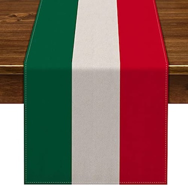 Nepnuser Italy Table Runner 108 Inches Long for Italian Themed Party Decoration Home Kitchen Dining Room Dinner Linen Table Decor