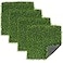 Kesfey Grass Squares Placemats 4 Packs 12x 12 Artificial Grass Turf Patch Tiles Green Grass Squares Fake Grass Mat Synthetic Grass Rug Roll Tabletop Decorations for Home Dining Christmas Table Decor