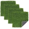 Kesfey Grass Squares Placemats 4 Packs 12x 12 Artificial Grass Turf Patch Tiles Green Grass Squares Fake Grass Mat Synthetic Grass Rug Roll Tabletop Decorations for Home Dining Christmas Table Decor