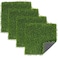 Kesfey Grass Squares Placemats 4 Packs 12x 12 Artificial Grass Turf Patch Tiles Green Grass Squares Fake Grass Mat Synthetic Grass Rug Roll Tabletop Decorations for Home Dining Christmas Table Decor