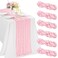 JALANCY 6 Pieces Pink 10FT Cheesecloth Table Runner Boho Gauze Fabric Table Runner Rustic Sheer Runner for Wedding Birthday Baby Shower Party Boho Table DecorationPink