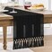 ZeeMart Macrame Style Boho Table Runner Black Table Runners 72 Inches Long Farmhouse Woven Home Decor 12x72 Inch Black