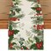 Artoid Mode Holly Pine Cone Christmas Table Runner Seasonal Winter Kitchen Dining Table Decoration for Home Party Decor 13x72 Inch