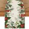 Artoid Mode Holly Pine Cone Christmas Table Runner Seasonal Winter Kitchen Dining Table Decoration for Home Party Decor 13x72 Inch