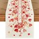 Artoid Mode Red Heart Branch Table Runner Seasonal Leaf Kitchen Dining Table Decoration for Home Party Decor 13x72 Inch