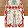 Artoid Mode Red Diamond Plaid Nutcracker Snowflake Christmas Table Runner Winter Kitchen Dining Table Decoration for Home Party Decor 13x72 Inch