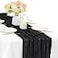 Sunnyline Black Cheesecloth Table Runner 10FT Gauze Fabric Boho Cheese Cloth Table Runner Decoration Rustic Semi Sheer Runner for Wedding Birthday Baby Bridal Shower Party Table 35 x 120 Inches Long