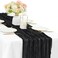 Sunnyline Black Cheesecloth Table Runner 10FT Gauze Fabric Boho Cheese Cloth Table Runner Decoration Rustic Semi Sheer Runner for Wedding Birthday Baby Bridal Shower Party Table 35 x 120 Inches Long