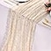 Snowkingdom 10 Ft Gold Table Runner Sheer Gauze Chiffon Tulle Cheesecloth Sequin Glitter Metallic Foil Table Decorations for Home Wedding Anniversary Party Birthday Holiday Christmas Thanksgiving