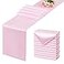 VCUSUELER 12 Pack Light Pink Table Runner 12x108 Inches Long Satin SilkLike Smooth Table Decor for Wedding Prom Event Party