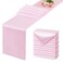 VCUSUELER 12 Pack Light Pink Table Runner 12x108 Inches Long Satin SilkLike Smooth Table Decor for Wedding Prom Event Party