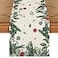 Artoid Mode Green Leaves Poinsettia Holly Christmas Table Runner Seasonal Winter Kitchen Dining Table Decor for Home Party 13x72 Inch