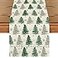 Artoid Mode Xmas Trees Snowflake Christmas Table Runner Seasonal Winter Green Kitchen Dining Table Decoration for Home Party Decor 13x72 Inch