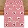 Artoid Mode Pink Love Hearts Valentines Table Runner Wedding Kitchen Dining Table Decoration for Home Party Decor 13x72 Inch