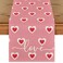 Artoid Mode Pink Love Hearts Valentines Table Runner Wedding Kitchen Dining Table Decoration for Home Party Decor 13x72 Inch