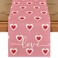 Artoid Mode Pink Love Hearts Valentines Table Runner Wedding Kitchen Dining Table Decoration for Home Party Decor 13x72 Inch