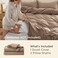 Bedsure Brown Duvet Cover Full Size 3 Pieces Prewashed Extra Soft CottonLike Polyester Bedding Set Includes 1 Duvet Cover 80x90 Inches with Zipper Closure 2 Pillow Shams No Comforter