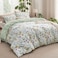Bedsure Duvet Cover King Size Reversible Floral Patterned Duvet Cover Set with Zipper Closure 3 Pieces Green Bedding Set with 8 Corner Ties and 2 Pillow Shams 20x36