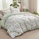Bedsure Duvet Cover King Size Reversible Floral Patterned Duvet Cover Set with Zipper Closure 3 Pieces Green Bedding Set with 8 Corner Ties and 2 Pillow Shams 20x36