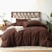 FEDALI HOME Cocoa Brown Duvet Cover Queen Size PreWashed Bedding 160 GSM Ultra Soft Duvet Cover Set with 2 Pillow Shams 3 PiecesCover Only No Insert